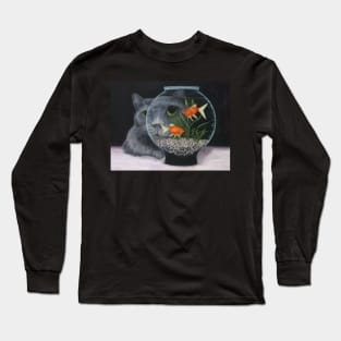 Cat and Fishbowl Long Sleeve T-Shirt